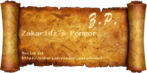 Zakariás Pongor névjegykártya